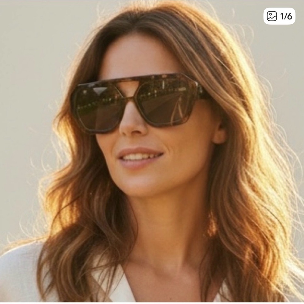 Tortoiseshell Oversized Square Sunglasses Retro D… - image 5